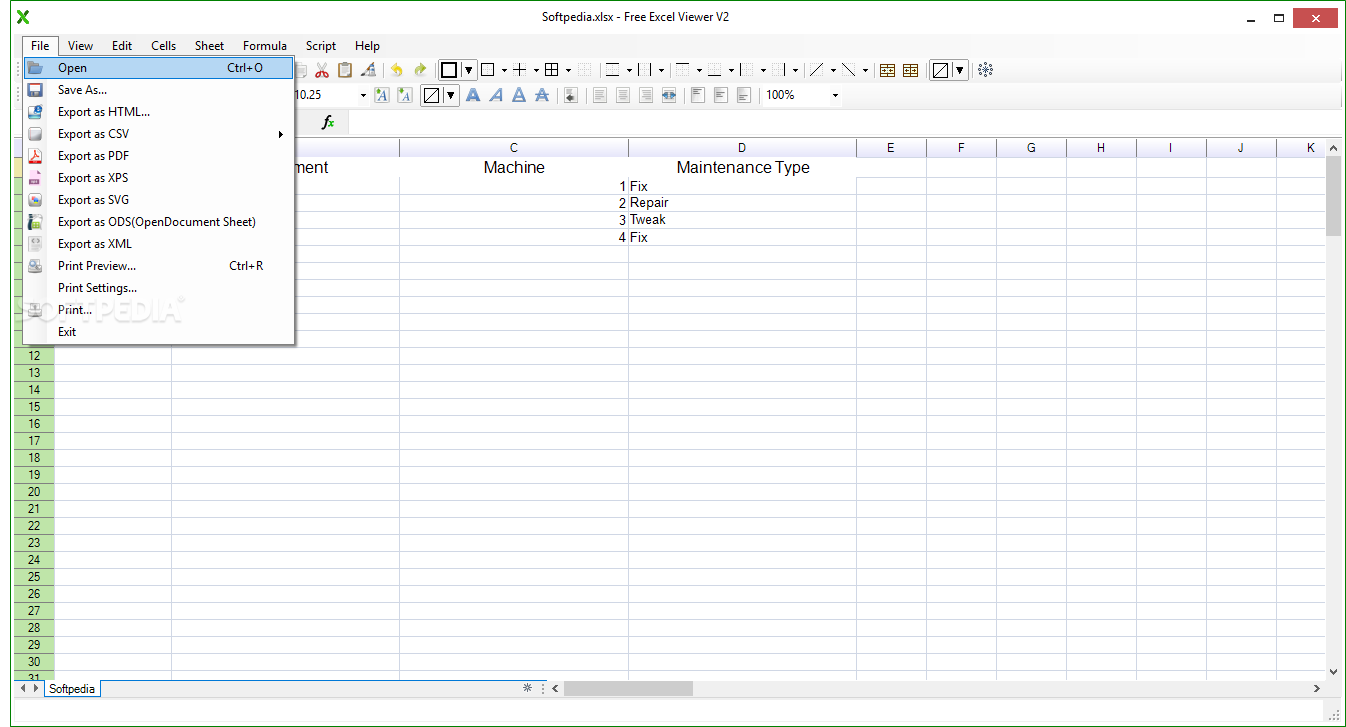 excel viewer for mac free